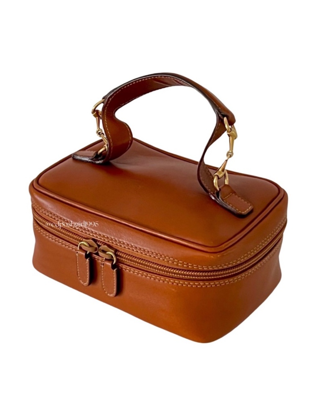 Gucci by Tom Ford mid 90s Horsebit Vanity makeup leather case tan with horsebit